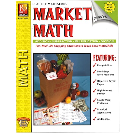 Remedia Publications Market Math for Beginners Book, Grades 3-6 109A